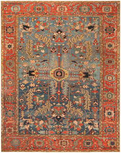 Antique Persian Heriz Rug 11 ft 9 in x 9 ft 2 in (3.58 m x 2.79 m)