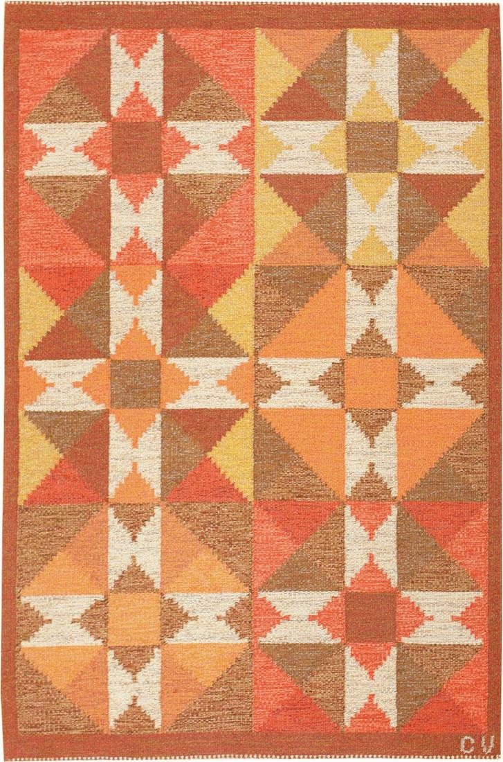 Vintage Scandinavian Swedish Kilim Rug 7 ft x 4 ft 7 in (2.13 m x 1.4 m) (1 of 9)