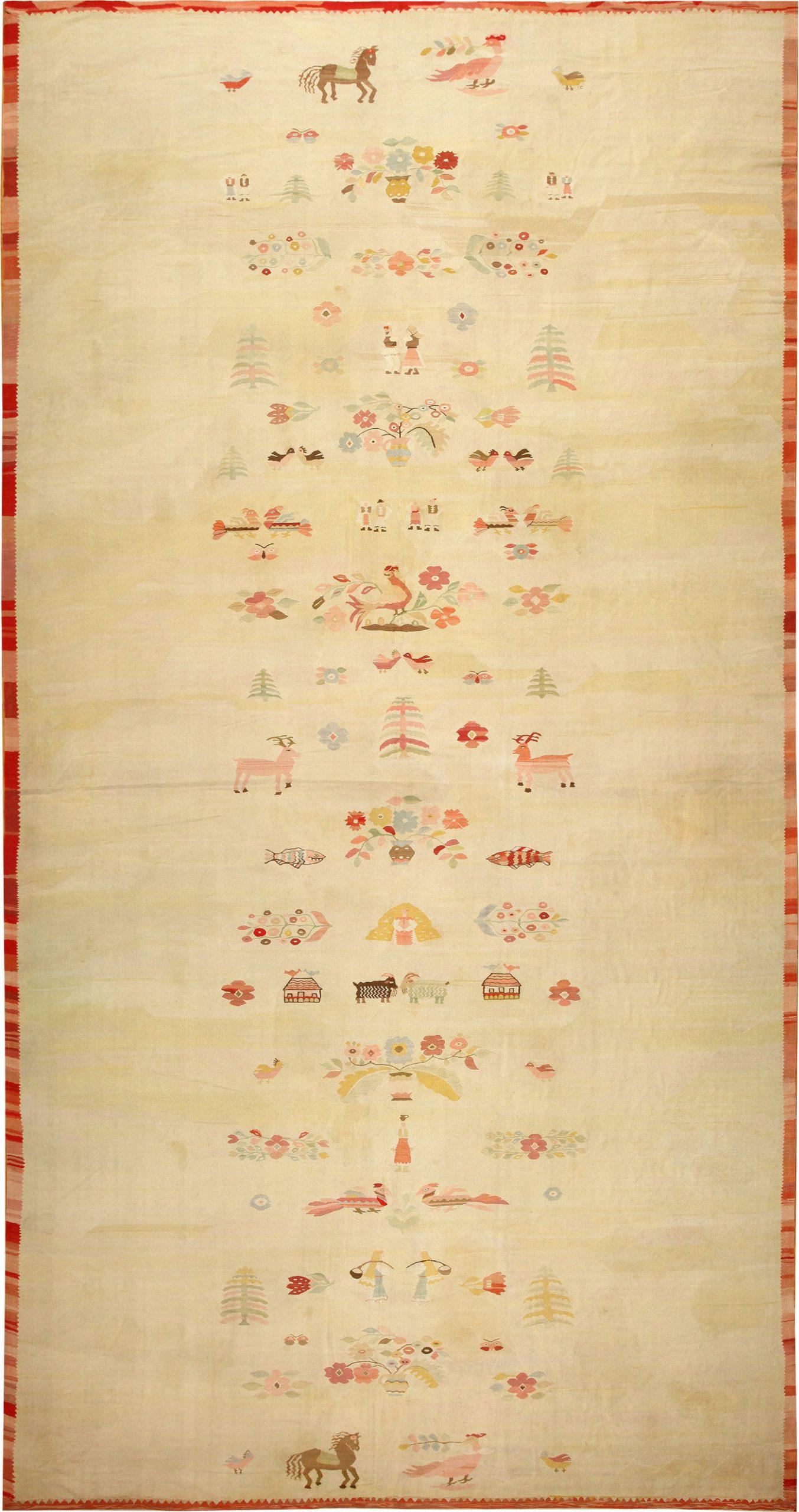 Oversized Vintage Folk Art Bessarabian Kilim Rug 26 ft 4 in x 13 ft 6 in (8.03 m x 4.11 m) (1 of 8)