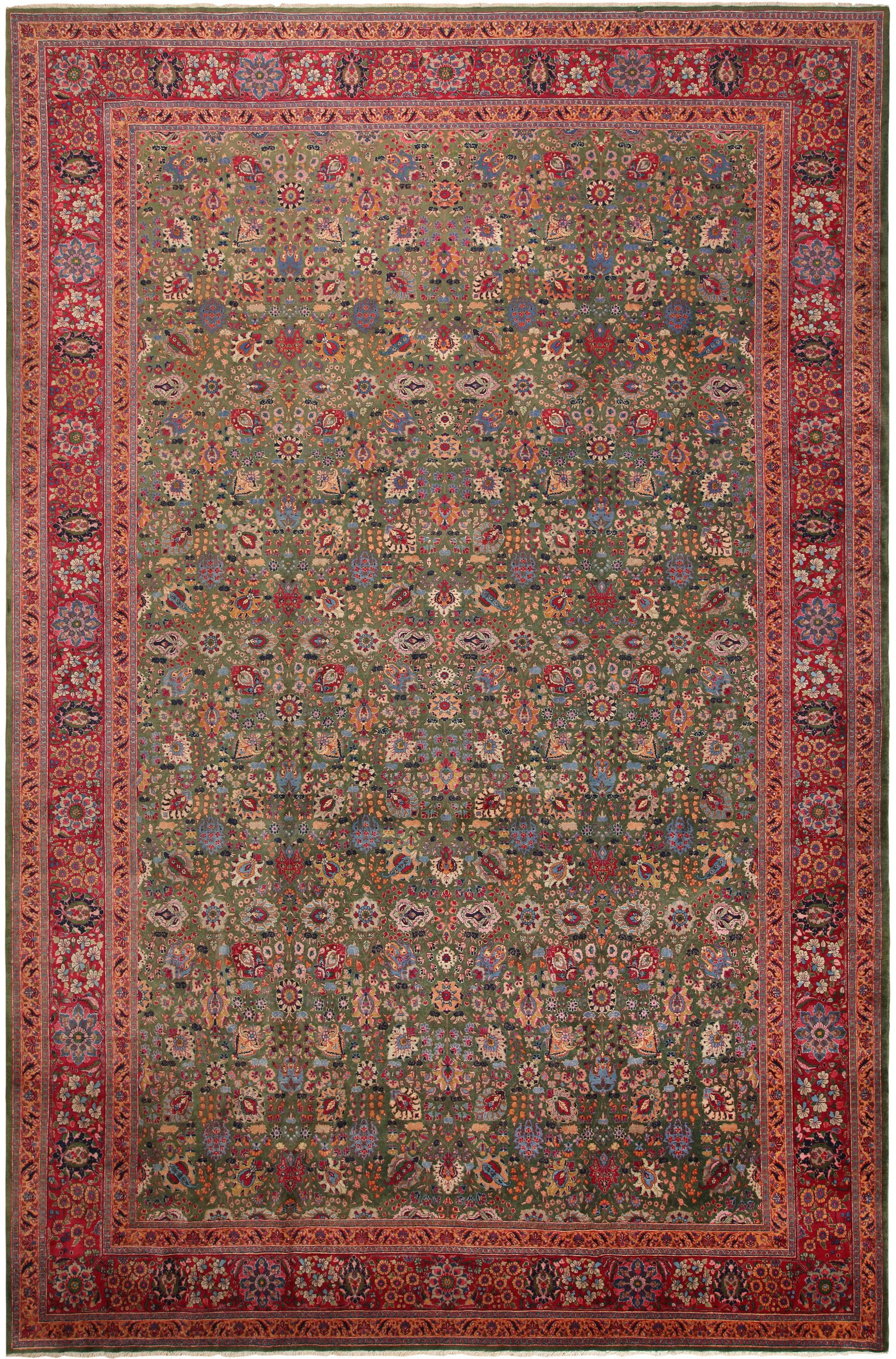 Large Antique Persian Tabriz Rug 18 ft 4 in x 12 ft (5.59 m x 3.66 m) (1 of 6)