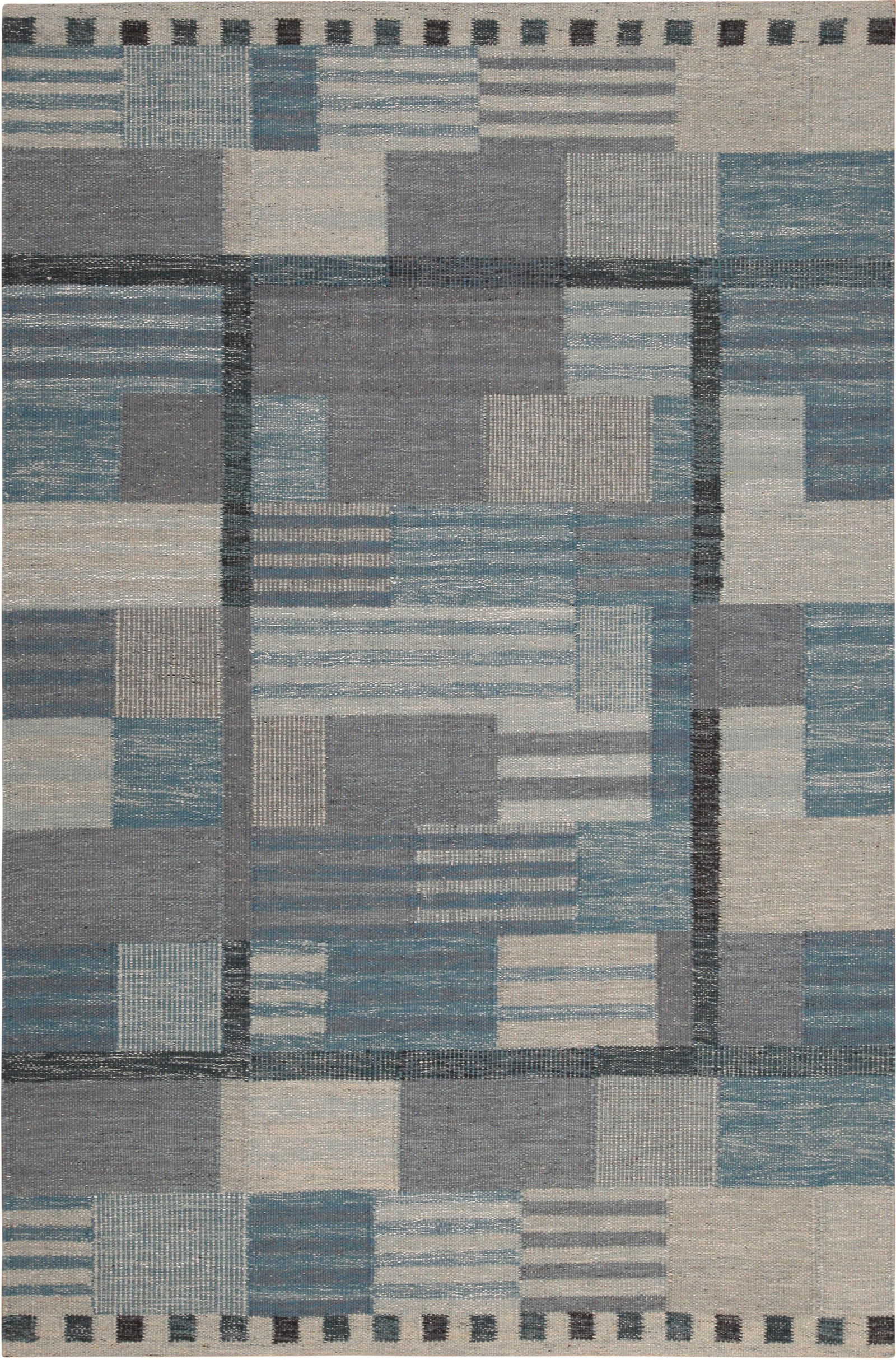 Modern Swedish Inspired Kilim Rug 9 ft 4 in x 6 ft 2 in (2.84 m x 1.88 m) (1 of 7)