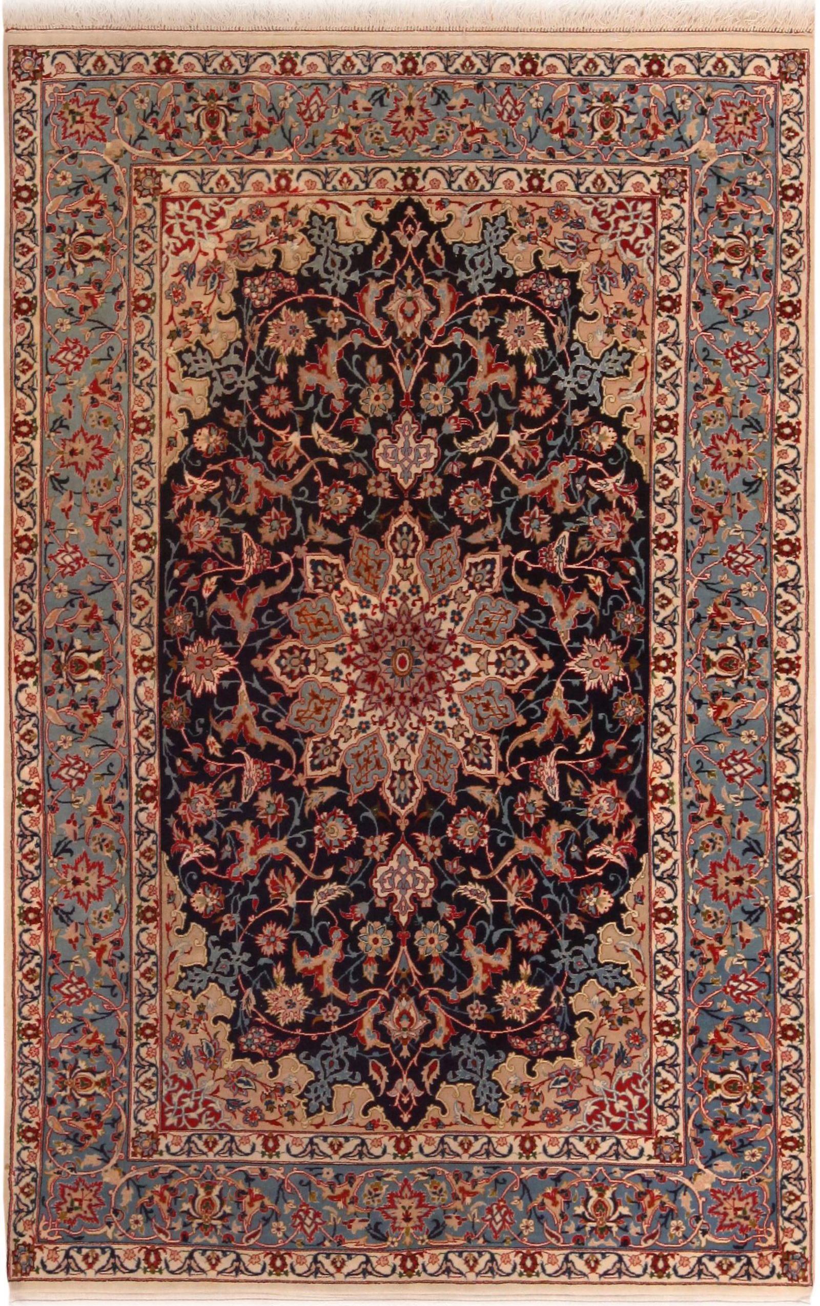 Vintage Persian Silk & Wool Isfahan Rug 5 ft 5 in x 3 ft 5 in (1.65 m x 1.04 m) (1 of 10)
