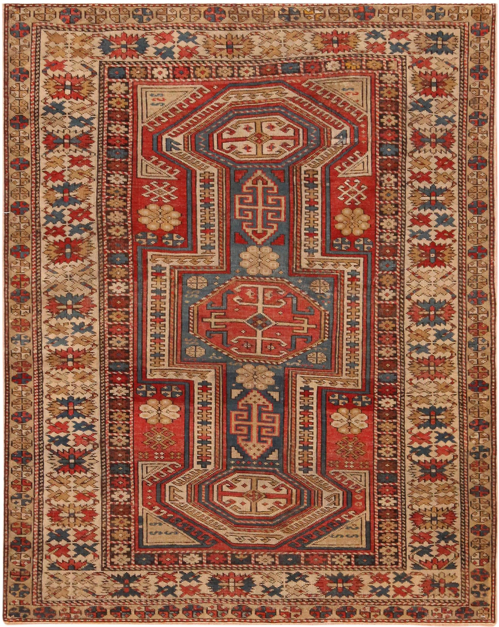 Antique Caucasian Shirvan Rug 4 ft 5 in x 3 ft 8 in (1.34 m x 1.11 m) (1 of 12)