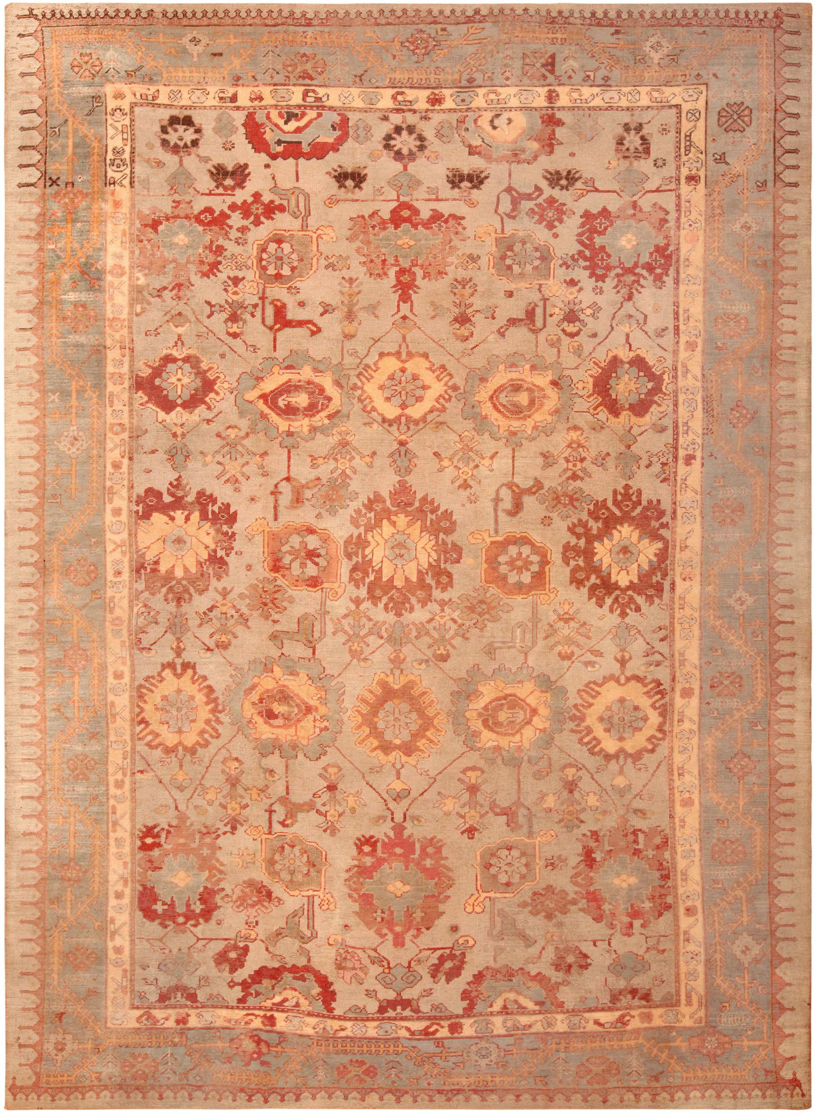Antique Turkish Oushak Rug 14 ft 10 in x 10 ft 6 in (4.52 m x 3.2 m) (1 of 8)