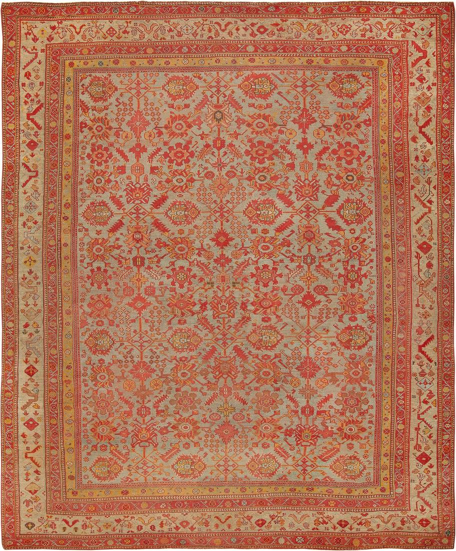 Antique Decorative Turkish Oushak Rug 14 ft x 11 ft 8 in (4.27 m x 3.56 m) (1 of 13)