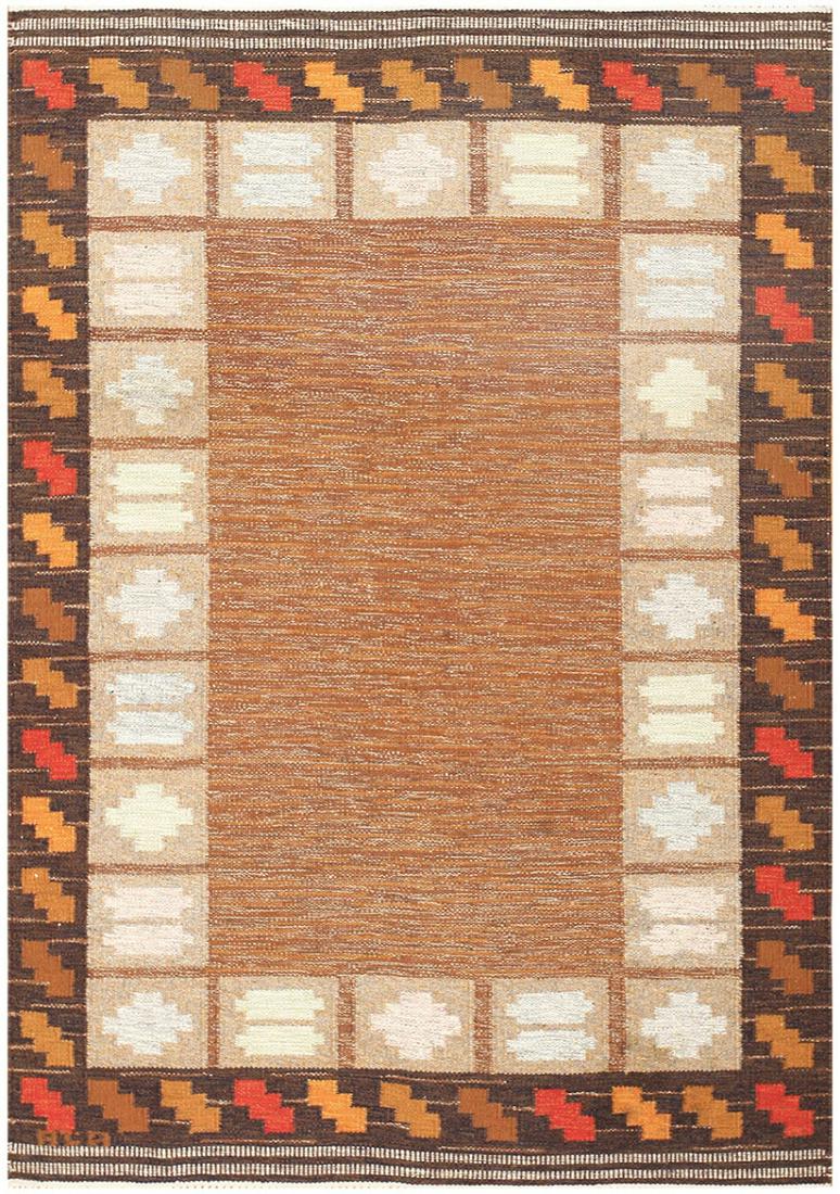 Vintage Scandinavian Swedish Kilim 6ft 7 in x 4ft 8 in (2.0m x 1.42m) (1 of 7)