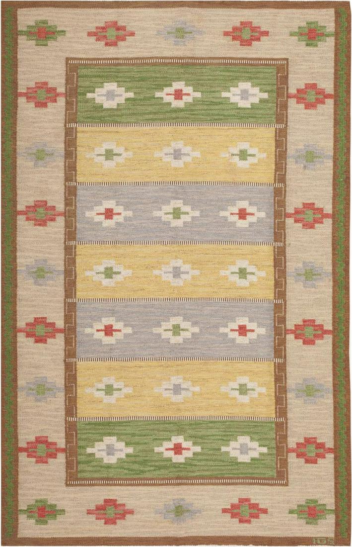 Vintage Scandinavian Swedish Kilim 8 ft 9 in x 5ft 9 in (2.66m x 1.75m) (1 of 10)