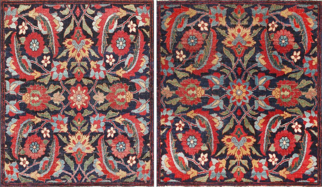 Antique Persian Kerman Rug+Antique Square Blue Persian Kerman Herati Rug 2 ft 8 in x 2 ft 5 in (0.81 (1 of 13)