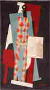 Vintage Scandinavian "After Pablo Picasso" Harlequin Art Rug 5 ft 8 in x 3 ft 4 in (1.73 m x 1.02 m) (1 of 11)