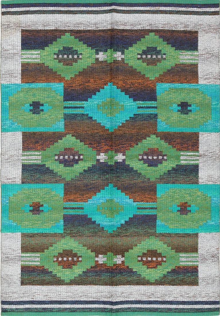 Vintage Double Sided Scandinavian Rug 6 ft 6 in x 4 ft 6 in (1.98 m x 1.37 m) (1 of 11)