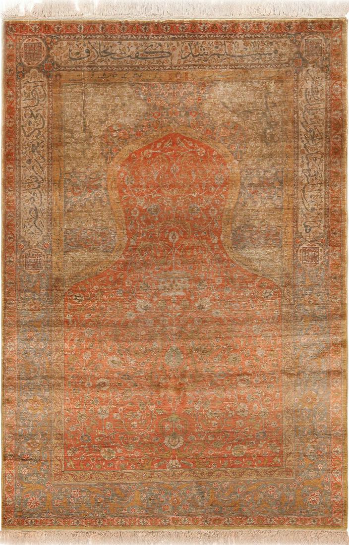 Silk Antique Turkish Kum Kapi Rug 6 ft 3 in x 4 ft 2 in (1.9 m x 1.27 m) (1 of 7)