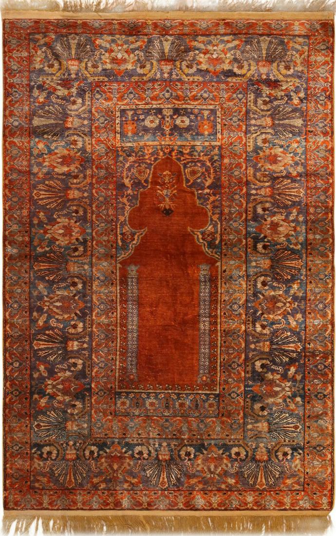 Antique Silk Prayer Sivas Rug 5 ft 11 in x 3 ft 9 in (1.8 m x 1.14 m) (1 of 8)