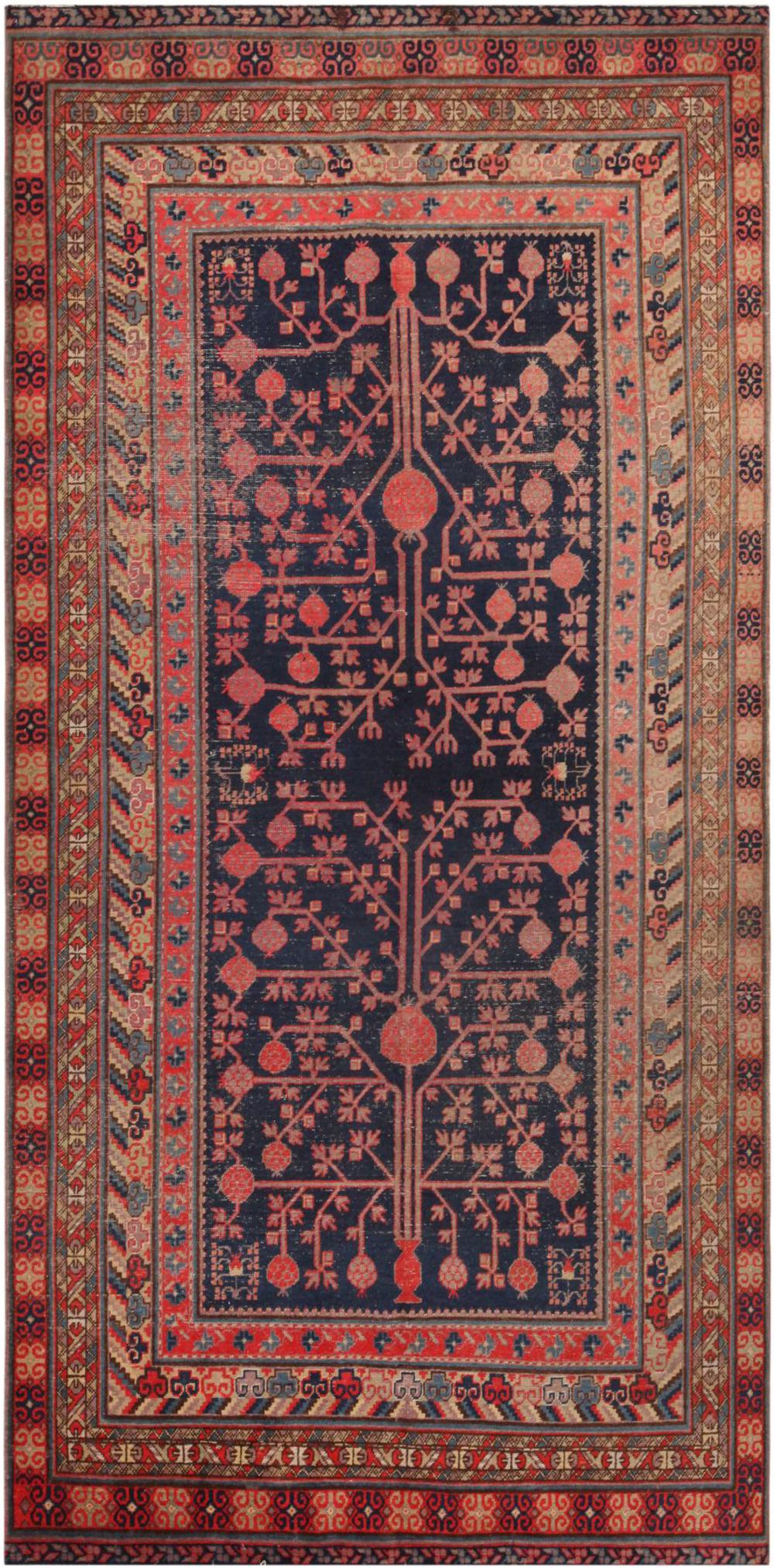 Antique East Turkestan Khotan Rug 11 ft 2 in x 5 ft 6 in (3.4 m x 1.67 m) (1 of 7)