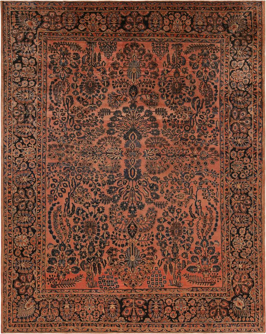 Antique Persian Sarouk Rug 11 ft x 9 ft (3.35 m x 2.74 m) (1 of 7)