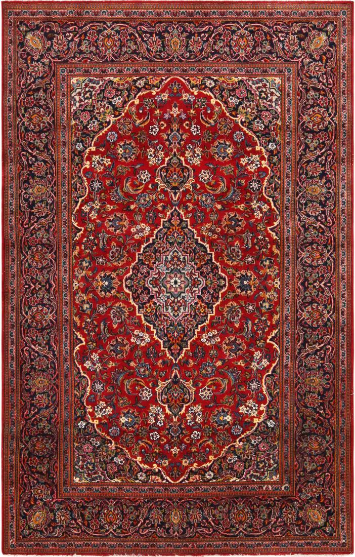 No Reserve - Vintage Silk And Wool Persian Kashan Rug 7 ft x 4 ft 4 in (2.13 m x 1.32 m) (1 of 8)