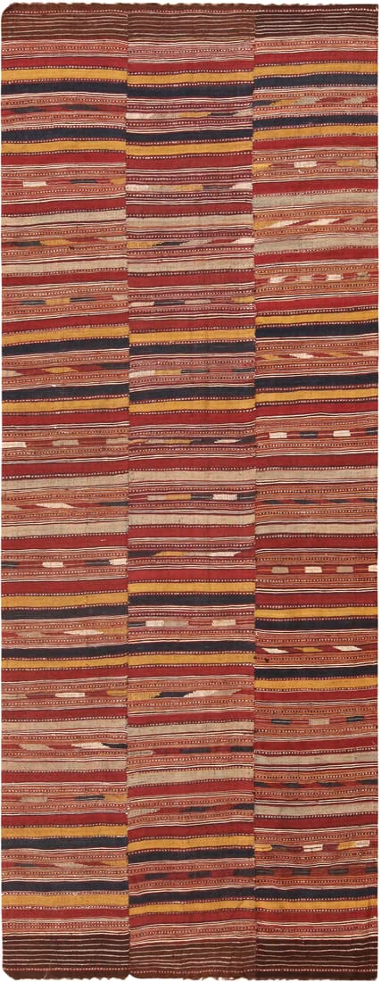 Antique Persian Mazandaran Kilim Rug 10 ft x 4 ft (3.05 m x 1.22 m) (1 of 6)