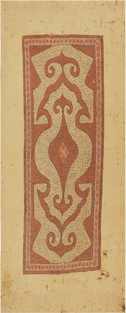 Antique Central Asia Khirgiz Felt Rug 11 ft 3 in x 4 ft 6 in (3.43 m x 1.37 m): Antique Central Asia Khirgiz Felt Rug, Country of Origin: Central Asia, Circa Date: 1900 C