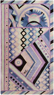 Emilio Pucci Vintage Tufted Rug 8 ft 5 in x 5 ft 0 in (2.56 m x 1.52 m): Property of California collector Emilio Pucci Vintage Tufted Rug