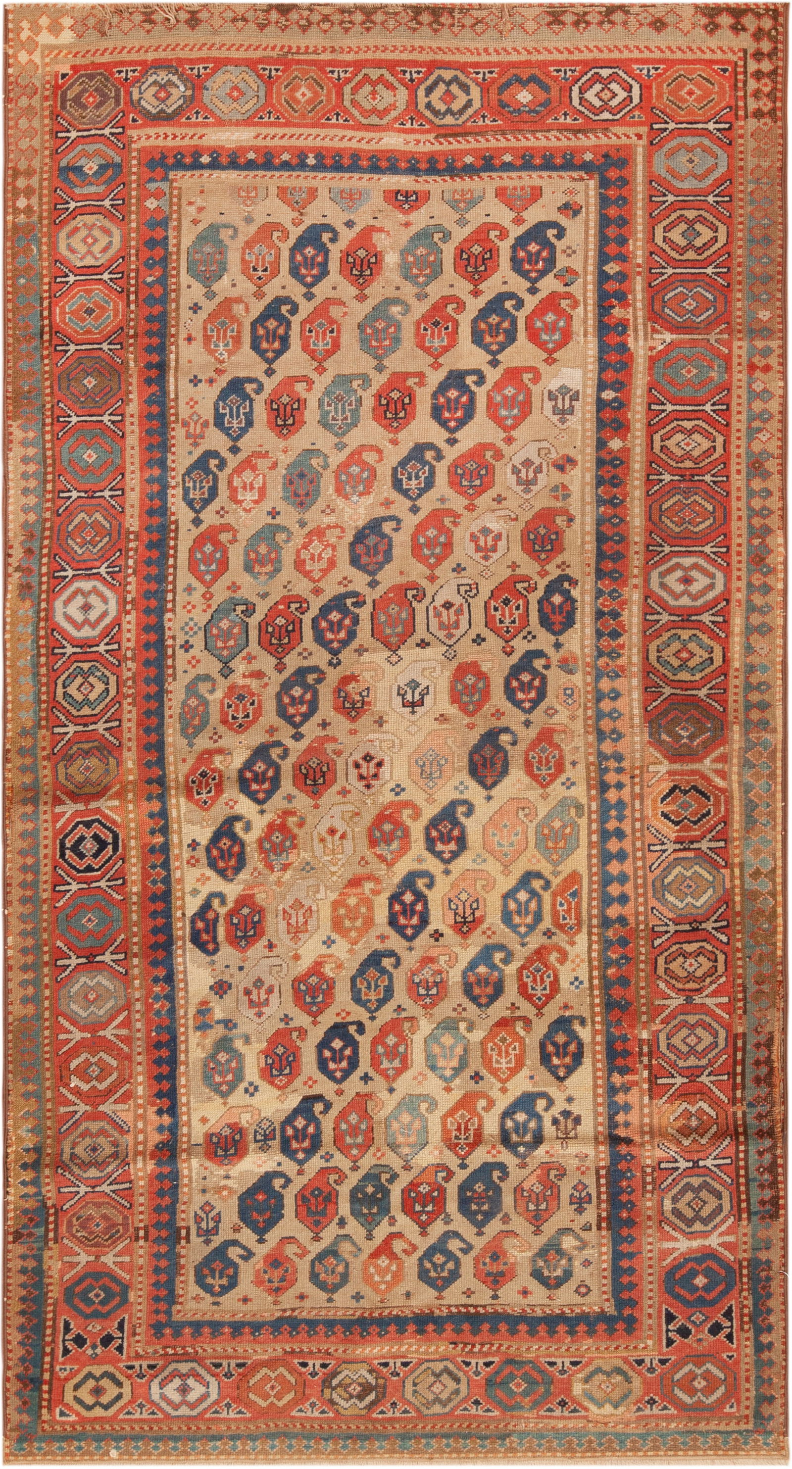 No Reserve Antique Caucasian Kazak Rug 7 ft 9 in x 4 ft 2 in (2.36 m x 1.27 m) (1 of 9)