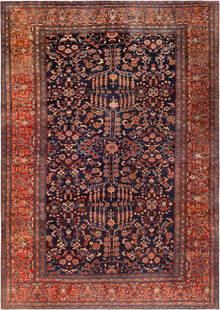 Antique Persian Sarouk Farahan Rug 9 ft 5 in x 6 ft 9 in (2.87 m x 2.05 m): Property of a New York City collector Antique Persian Sarouk Farahan Rug