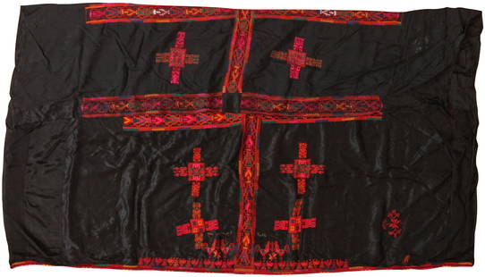 A Syrian Textile with Cross-Stitch Embroidery, Pieced Together: A Syrian Textile with Cross-Stitch Embroidery, Pieced Together Early 20th Century Length, 69 in.