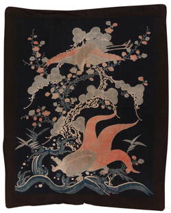 A Japanese Indigo Tsutsugaki (Resist-Dye) Futon Cover: A Japanese Indigo Tsutsugaki (Resist-Dye) Futon Cover 20th Century 68 in. x 56 in.