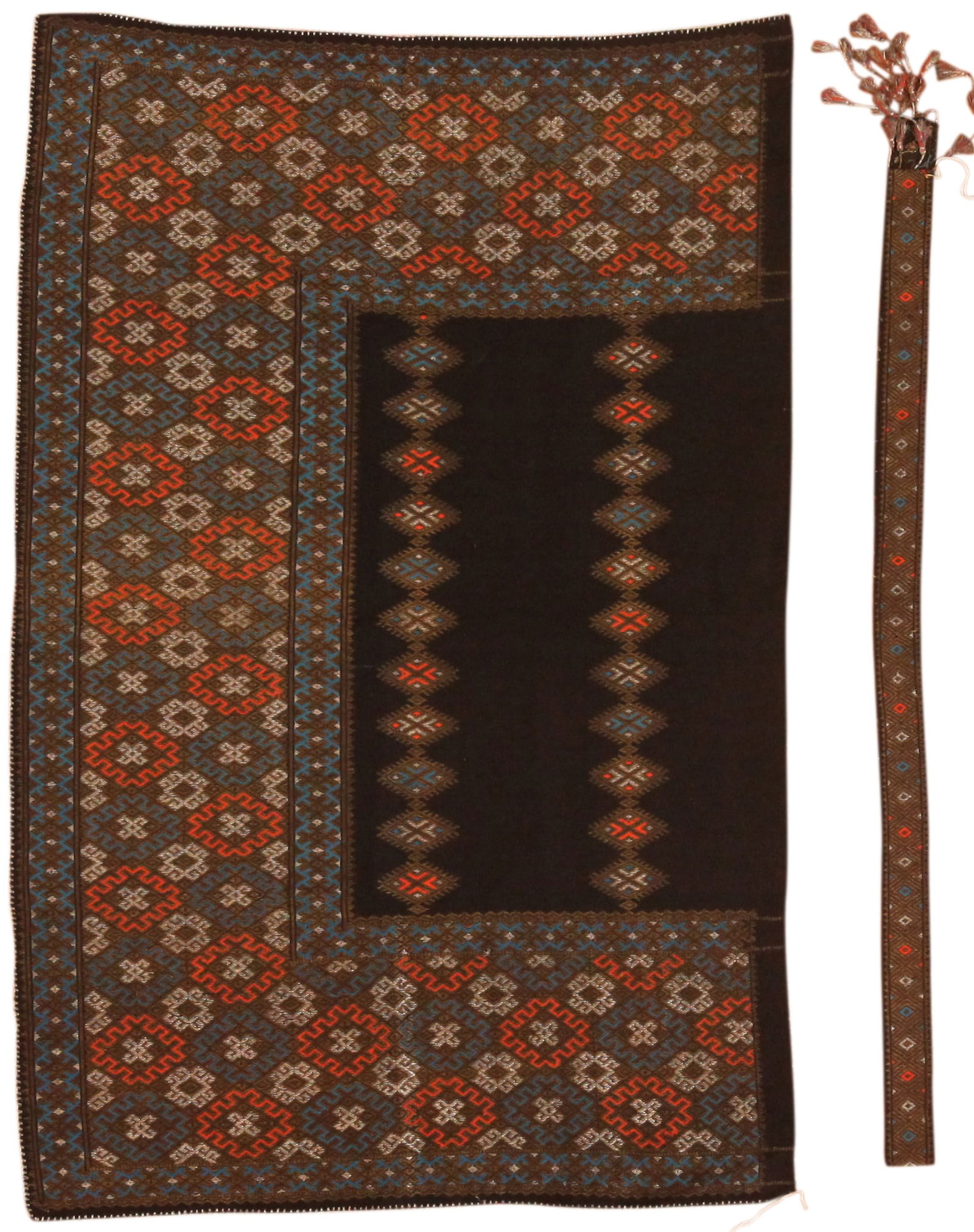 A Silk Brocade Textile Together with a Similar Belt (1 of 10)