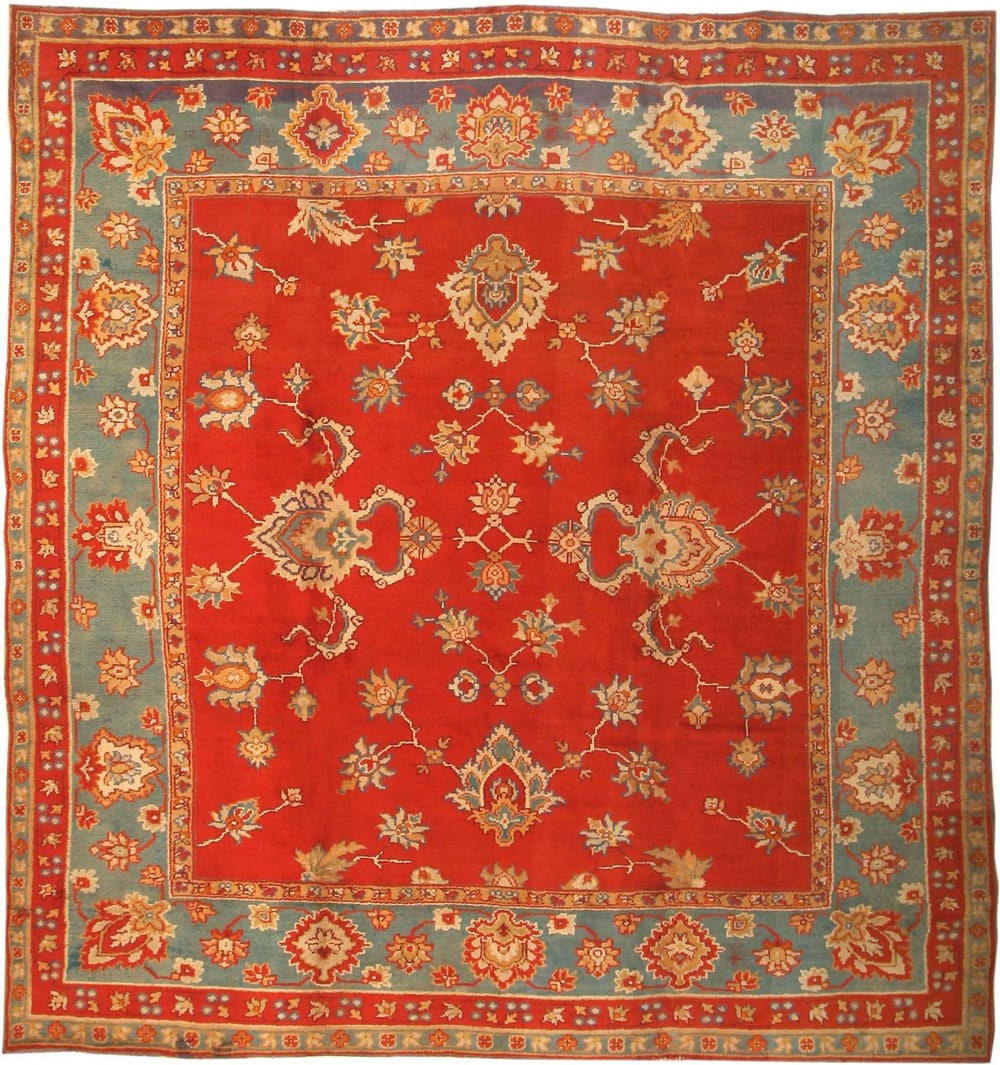 Square Size Antique Irish Donegal Rug 13 ft 6 in x 13 ft (4.11 m x 3.96 m) (1 of 7)