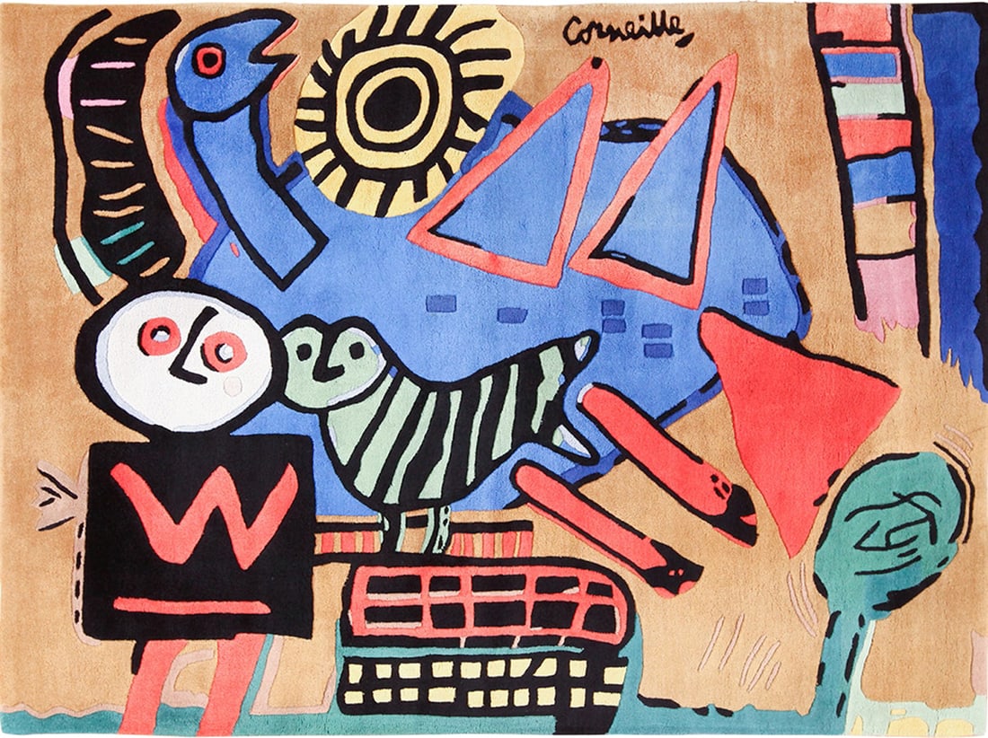 Vintage Scandinavian Tapestry Rug by Corneille 9 ft 1 in x 6 ft 6 in (2.77 m x 1.98 m) (1 of 11)