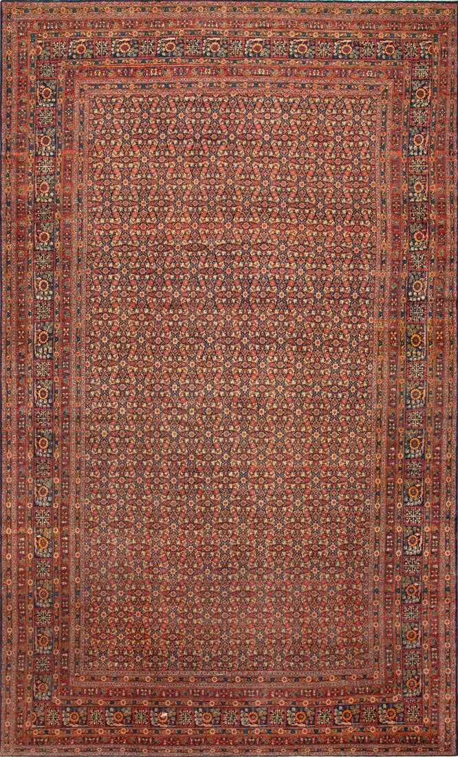 Large Fine Herati Fish Design Antique Persian Senneh Rug 17 ft 5 in x 11 ft (5.31 m x 3.35 m) (1 of 1)