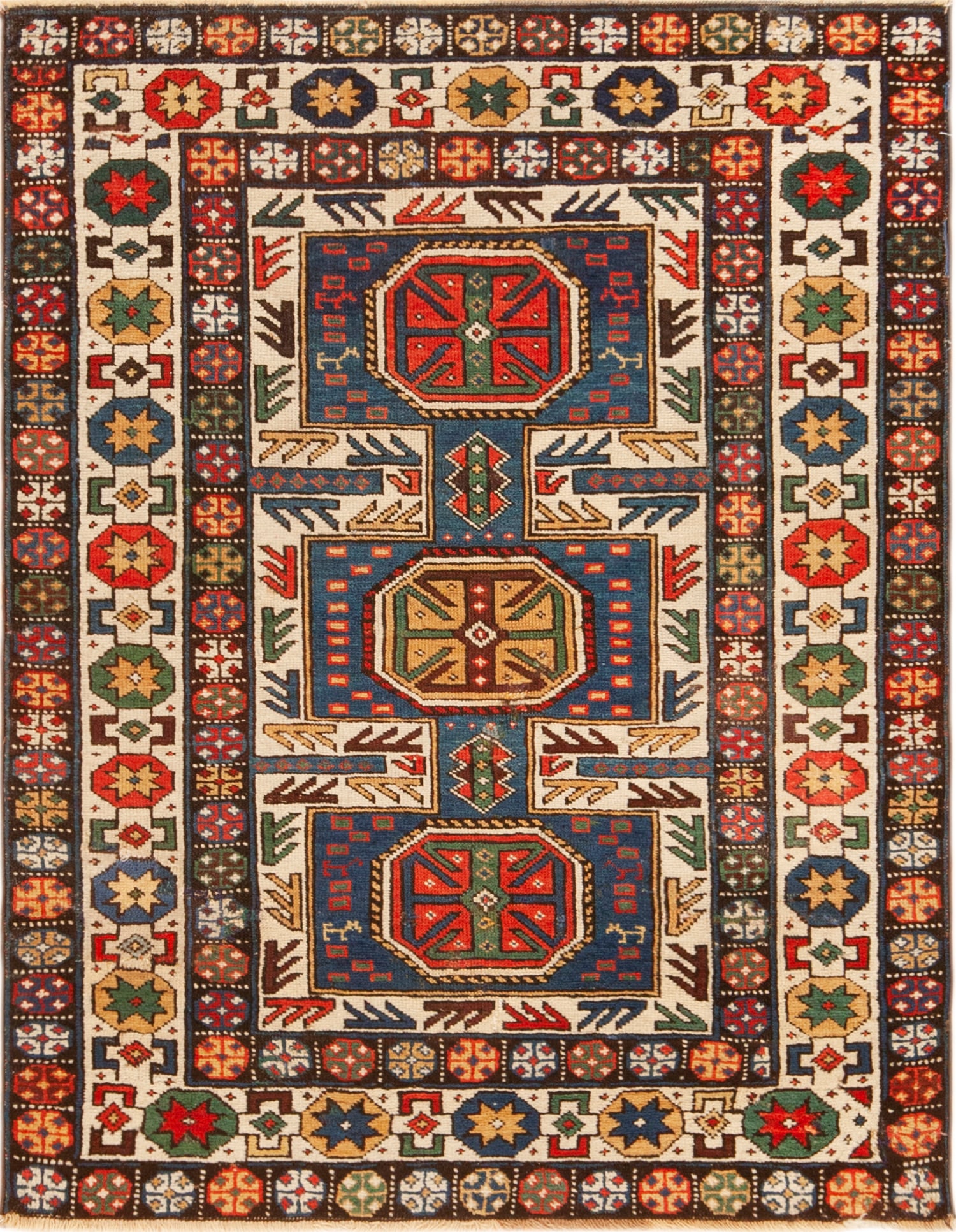 Antique Caucasian Kuba Rug 4 ft 3 in x 3 ft 3 in (1.29 m x 0.99 m) (1 of 12)