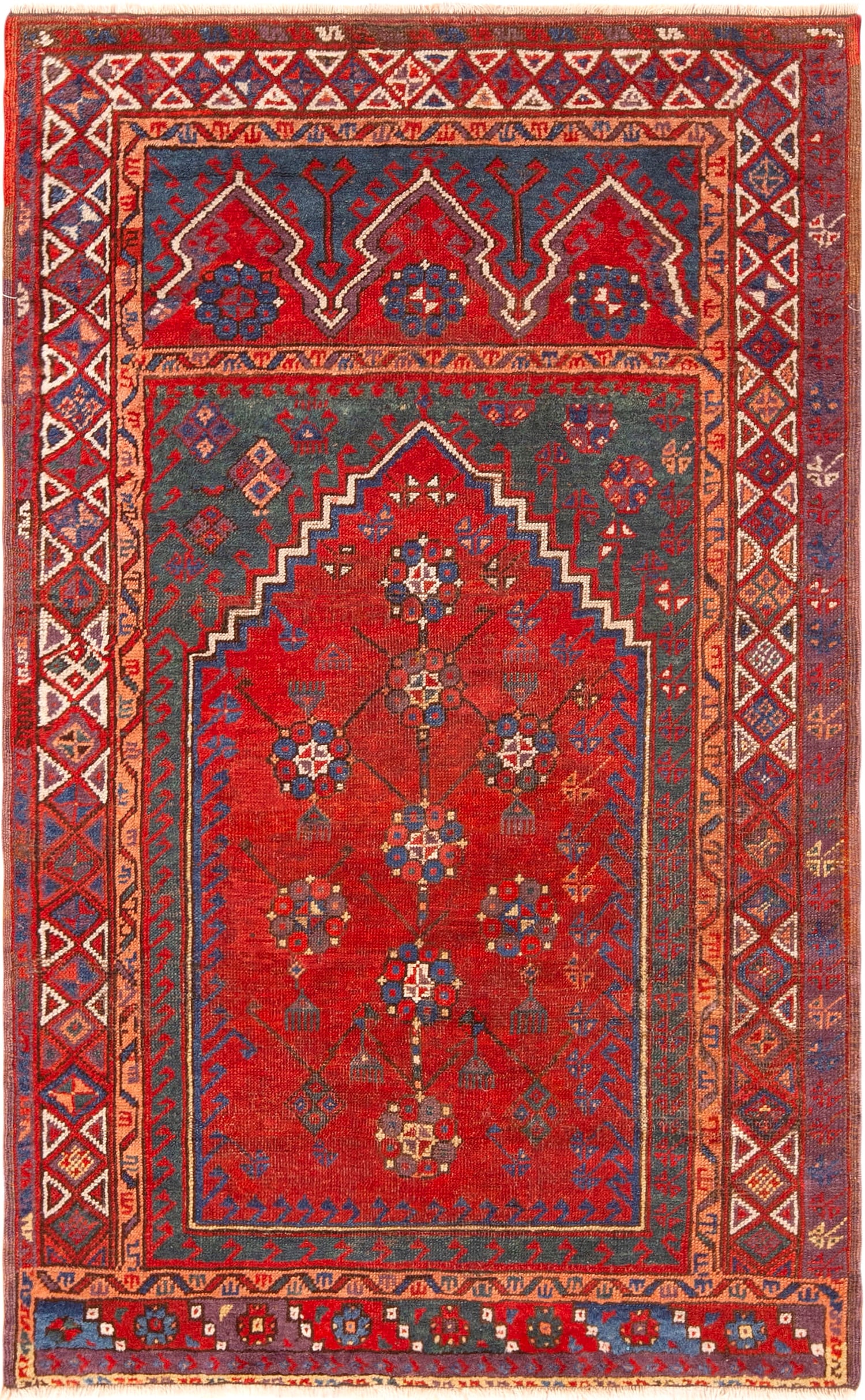 Antique Central Anatolian Konya Prayer Rug 5 ft 6 in x 3 ft 5 in (1.68 m x 1.04 m) (1 of 8)