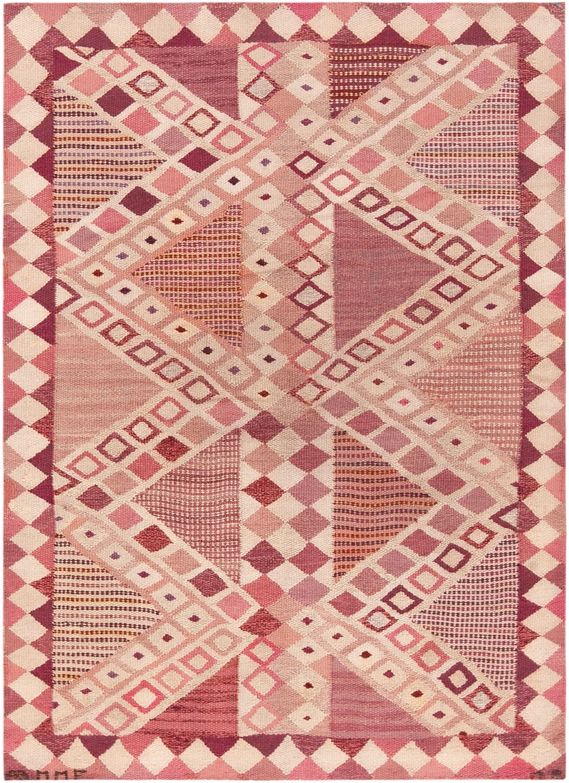 Vintage Swedish Marianne Richter Flat Weave Marta Maas Fjetterstrom Rug 5 ft 4 in x 3 ft 9 in (1.63 (1 of 11)