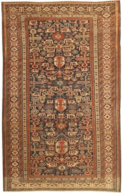 No Reserve - Antique Tribal Caucasian Perpedil Rug 8 ft 10 in x 5 ft 5 in (2.69 m x 1.65 m)