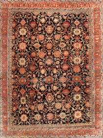 No Reserve - Antique Bibikabad Persian Rug 12 ft 2 in x 9 ft (3.7 m x 2.74 m)