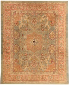 No Reserve - Antique Indian Late 19th Century Agra Rug 14 ft 7 in x 11 ft 10 in (4.44 m x 3.61 m)