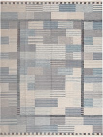 Swedish Inspired Flat Woven Area Rug 12 ft 1 in x 9 ft 2 in (3.68 m x 2.79 m)