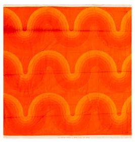 Mid-Century Verner Panton Textile 3 ft 10 in x 3 ft 10 in (1.16 m x 1.16 m)