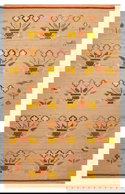 Mid-Century Scandinavian Swedish Rug 9 ft x 5 ft 9 in (2.74 m x 1.75 m)
