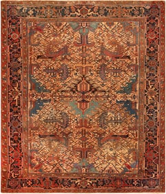 No Reserve - Antique Persian Heriz Rug 8 ft 6 in x 7 ft 2 in (2.59 m x 2.18 m)