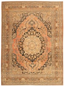 No Reserve - Antique Finely Woven Persian Tabriz Haji Jalili Rug 12 ft 5 in x 9 ft 4 in (3.78 m x 2.