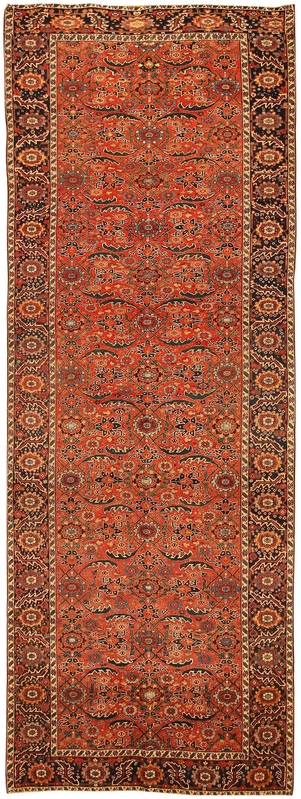 No Reserve - Antique Persian Bidjar Gallery Size Rug 19 ft 1 in x 6 ft 7 in (5.81 m x 2 m): Inventory of the late Albert Karmely Antique Persian Bidjar Gallery Size Rug