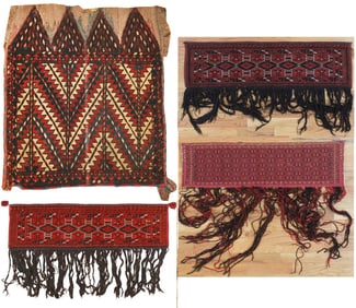 No Reserve - 3 Balouch and Turkeman Collection 2 ft 3 in x 1 ft 11 in (0.68 m x 0.58 m)+5 ft 1 in x 