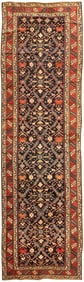 No Reserve - Antique Caucasian Kazak Hallway Runner Rug 13 ft 4 in x 3 ft 9 in (4.06 m x 1.14 m)