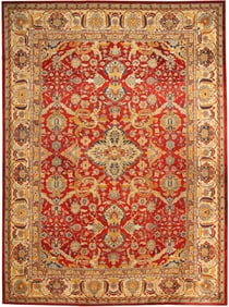 No Reserve - Oversized Antique Indian Agra Rug 19 ft x 14 ft (5.79 m x 4.26 m)