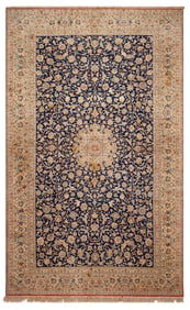 Large Vintage Persian Nain Rug 18 ft x 11 ft 2 in (5.48 m x 3.4 m)