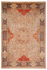 Signed Taba Tabai: Extremely Fine Persian Tabriz Rug 19 ft 1 in x 12 ft 10 in (5.81 m x 3.91 m)