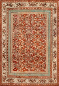 No Reserve - Classic Herati Pattern Antique Indian Agra Rug 12 ft 6 in x 8 ft 4 in (3.81 m x 2.54 m)