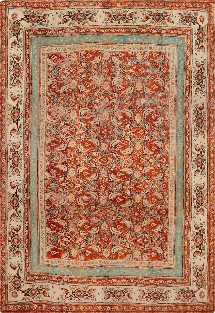 No Reserve - Classic Herati Pattern Antique Indian Agra Rug 12 ft 6 in x 8 ft 4 in (3.81 m x 2.54 m) (1 of 10)