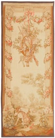 No Reserve - Antique Hunting Dogs Long and Narrow Size 19th century French Tapestry Rug 7 ft 9 in x 